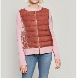 Moncler knitted velvet puffer jacket